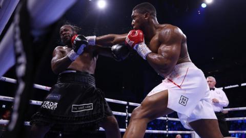 Anthony Joshua punches Jermaine Franklin