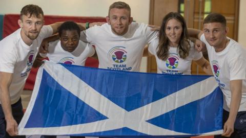 Team Scotland's wrestling squad