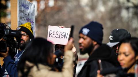 Protests in Richmond Virginia calling for Governor Northam to resign