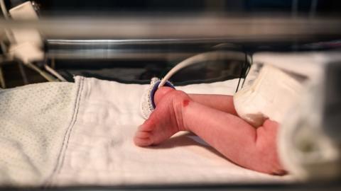 A baby at a hospital