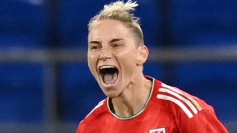 Jess Fishlock celebrates