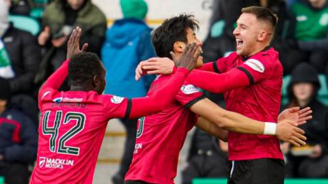 St Mirren players celebrate