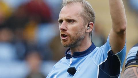 Referee Wayne Barnes sent off two members of the Wasps coaching staff during the game against Exeter