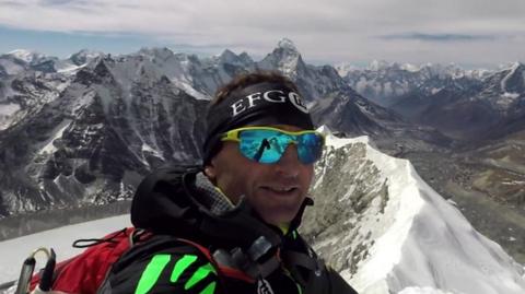 Ueli Steck on a mountain