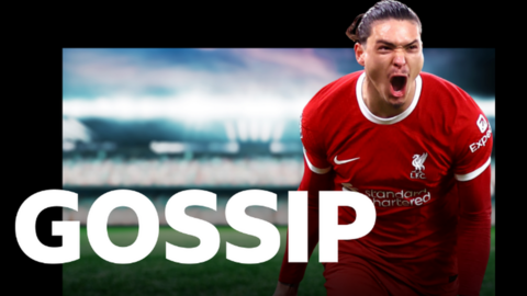 Liverpool forward Darwin Nunez and a BBC Sport Gossip graphic