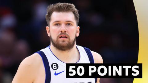 Luka Doncic dribbles the basketball