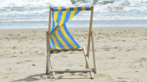 A deck chair in Bournemouth