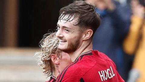 Joe Hugill scores for Man Utd in a pre-season friendly