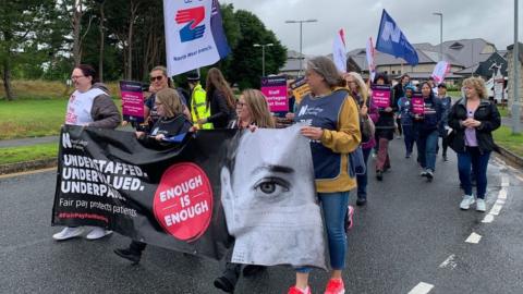 RCN members marching