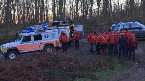 Rescue volunteers at Guisborough Forest