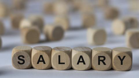 'Salary' spelt on wooden bricks