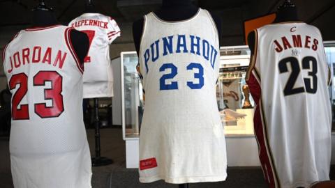 Sports shirts worn by Michael Jordan, Colin Kapaernick, Barack Obama and LeBron James were sold for hundreds of thousands of dollars