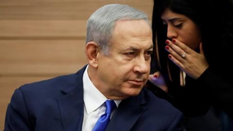 Israeli Prime Minister Benjamin Netanyahu attends the Foreign Affairs and Defense Committee at the Knesset, Israel's Parliament, in Jerusalem on 19 November 2018.