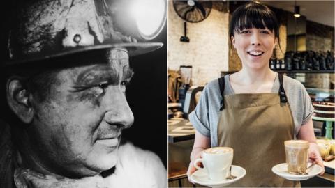 A Welsh miner in 1983 and a modern restaurant worker