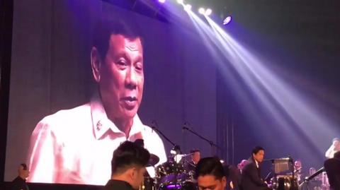 President Duterte on big screen