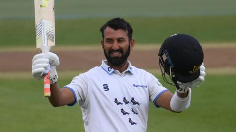 Cheteshwar Pujara batting for Sussex