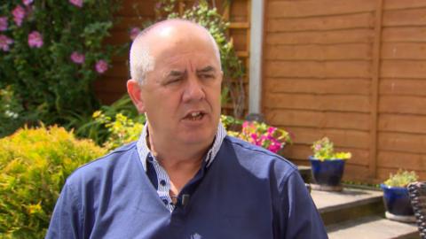 Gary Johnson, victim of former Chelsea chief scout Eddie Heath, speaks to the BBC