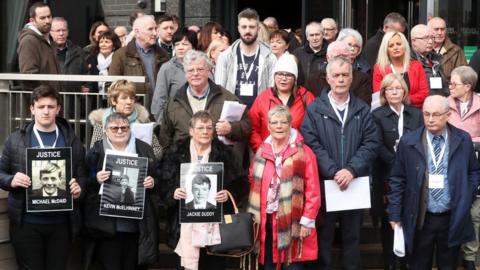 Relatives of those who died on Bloody Sunday attended a briefing with the Department of Public Prosecutions Stephen Herron at the City Hotel in Londonderry