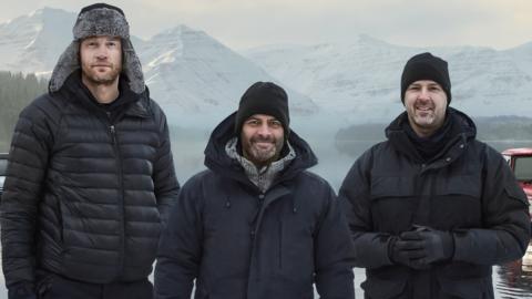 Freddie Flintoff, Chris Harris and Paddy McGuinness