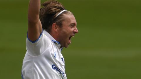 Sussex's Aaron Beard celebrates