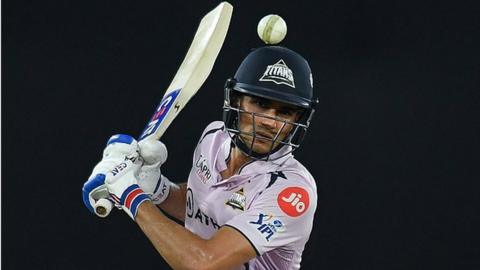 ujarat Titans' Shubman Gill plays a shot during the Indian Premier League (IPL) Twenty20 cricket match between Gujarat Titans and Sunrisers Hyderabad at the Narendra Modi Stadium in Ahmedabad on May 15, 2023.