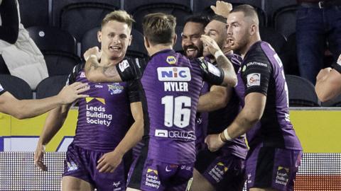 Brad Dwyer celebrates his try