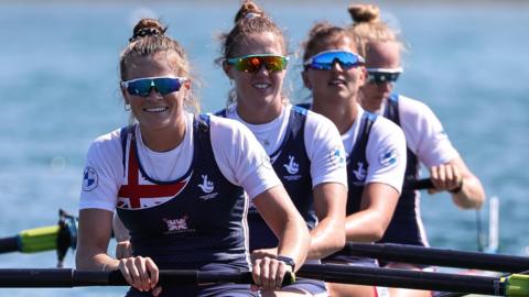 Rebecca Shorten (left) and her GB team-mates celebrated gold in Munich on Saturday