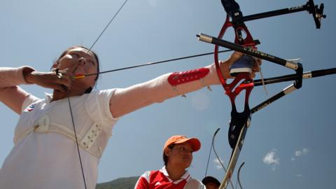 Dorji Dema training for the Beijing Olympics