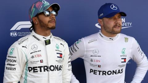 Mercedes drivers Lewis Hamilton and Valtteri Bottas