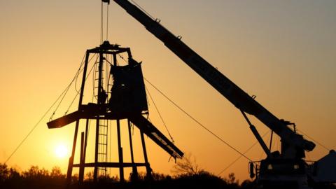 The equipment being used to rescue ten miners