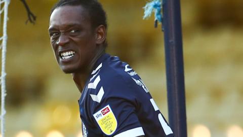 Nile Ranger grimaces after getting injured