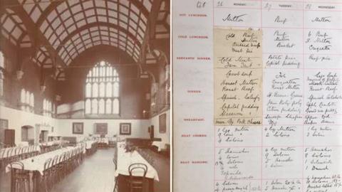 New Hall, Girton and menu page