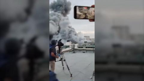 鶹Լ cameraman films Gaza airstrikes