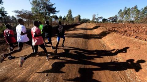 Marathon runners train in Kenya