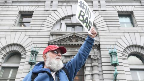 Protests outside the appeals court