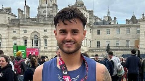 Harry Chipchase after running the London Marathon