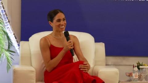 Meghan, Duchess of Sussex, speaking at event