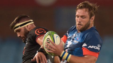 Bulls forward Jason Jenkins wins a lineout in a Super Rugby contest against the Sharks last October