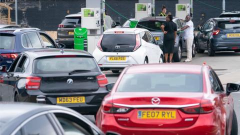 Queue for petrol at Asda