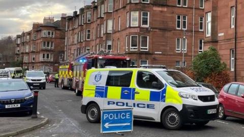 Police cordon in Shawlands