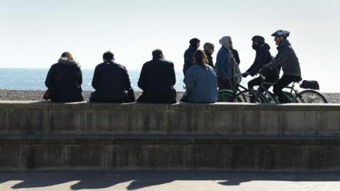 People on Brighton seafront last Sunday