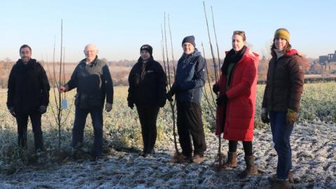 Councillors planting trees in Warwickshire