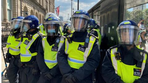 Police on duty at a demonstration