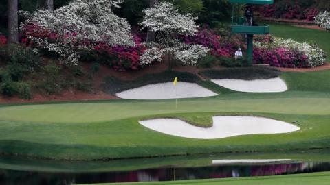 The 12th green at Augusta National