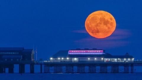 Harvest Moon over Cromer Pier