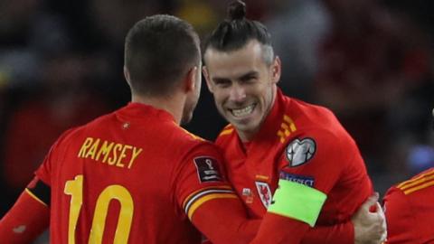 Aaron Ramsey and Gareth Bale celebrate