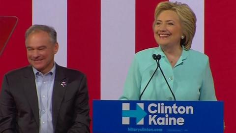 Tim Kaine and Hilary Clinton