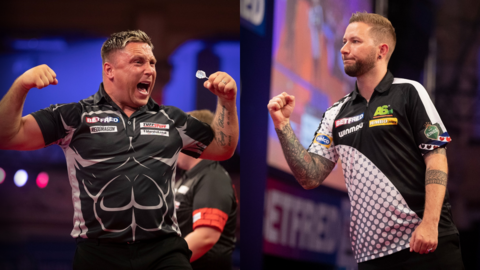 Gerwyn Price and Danny Noppert celebrating