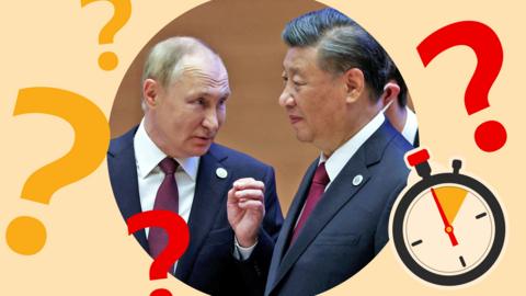 Russian President Vladimir Putin talks to Chinese counterpart Xi Jinping