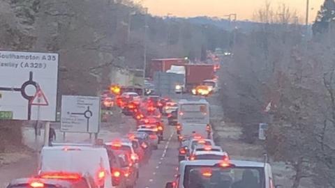 Tailbacks from Redbridge Flyover